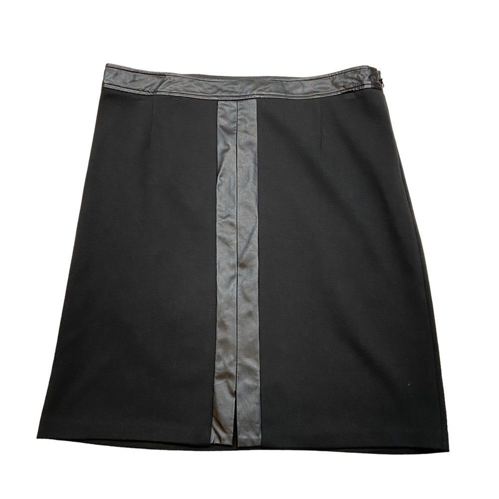Brand New With Laundry by Shelli Segal Black Pencil Skirt Faux Leather Detail 12